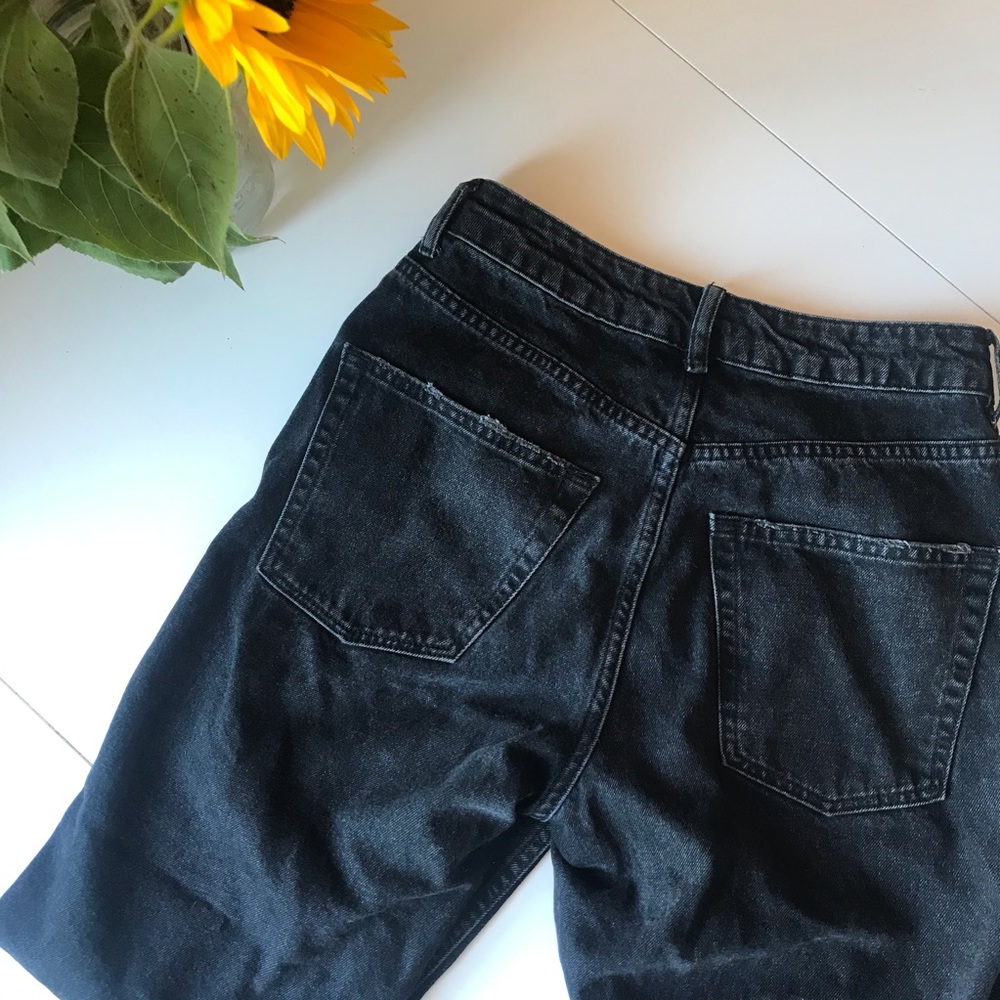 Topshop Moto Washed Black Denim Mom Jeans - Picture 5 of 5